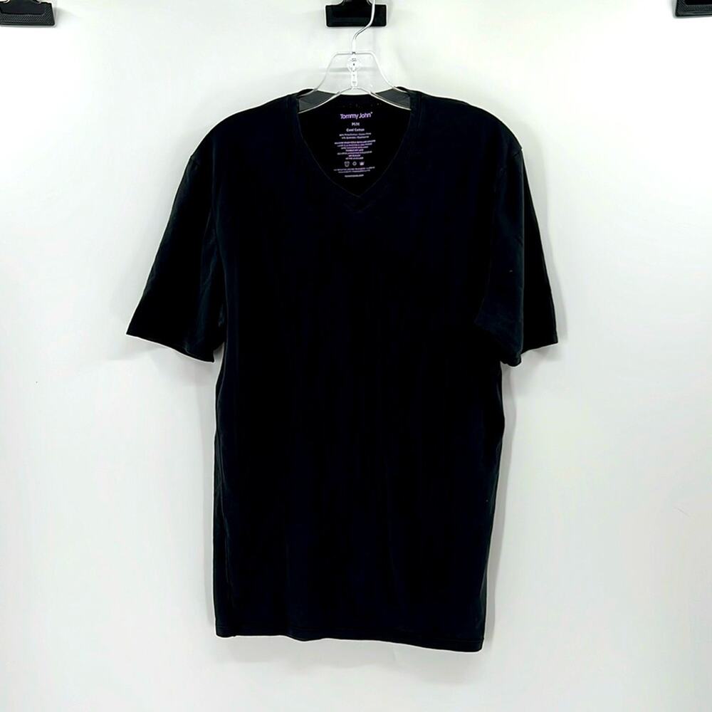 Tommy John Cool Cotton V-neck Top - Black - Medium